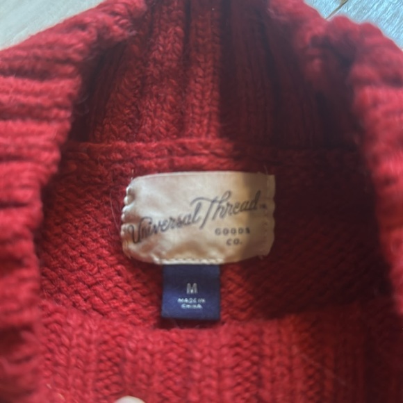 Universal Thread Red Knit Cropped Sweater - Picture 4 of 6